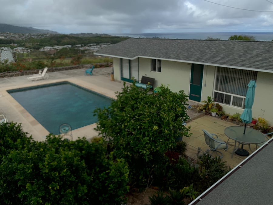 Pool area. Views of West Maui mountains and Iao Valley.