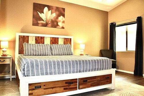 Master bedroom with king size bed