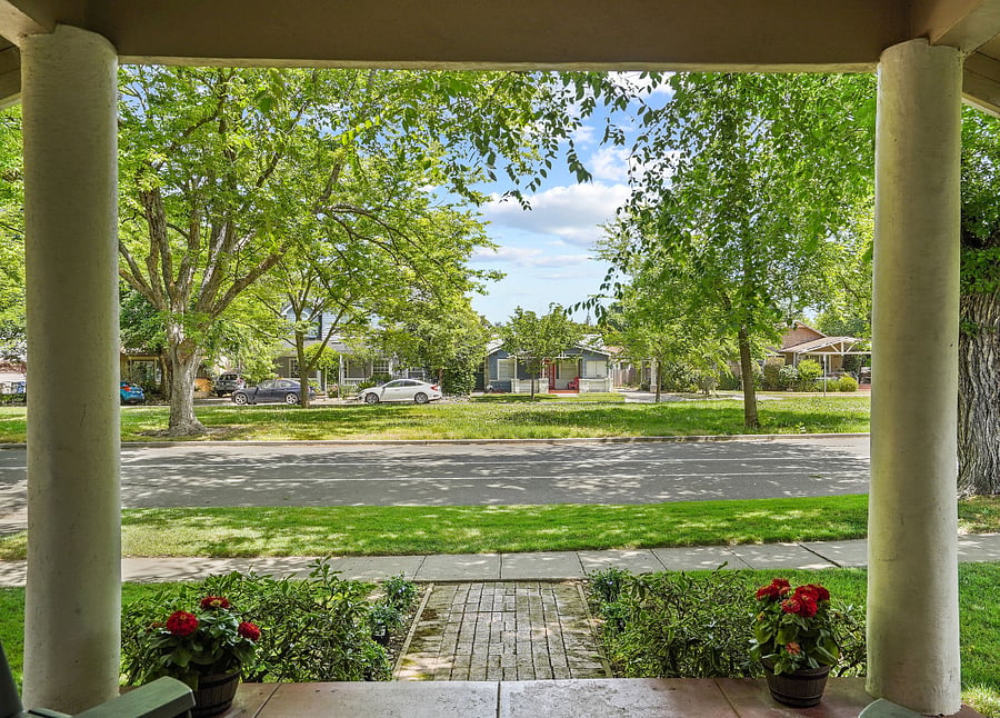 View from front porch of T Street Parkway