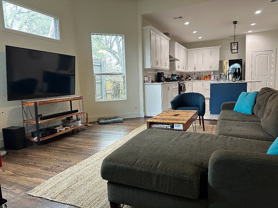 A 70-inch smart TV, as well as an Xbox Series S and a Super Nintendo if you want to release some road rage while playing Mario Kart.