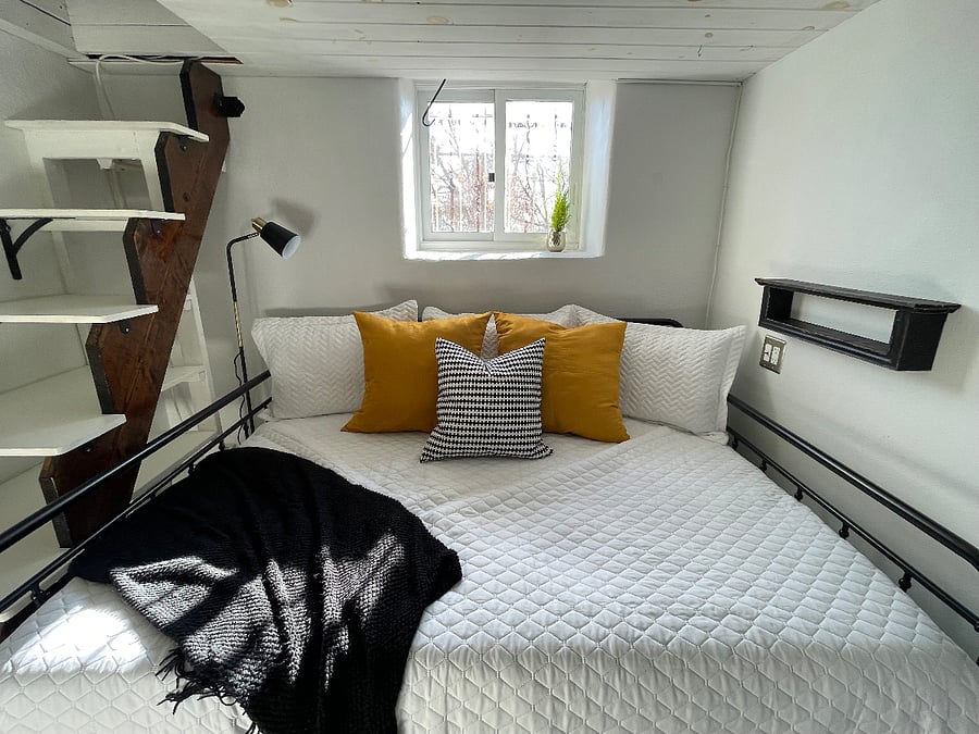 Second bedroom has loft space above