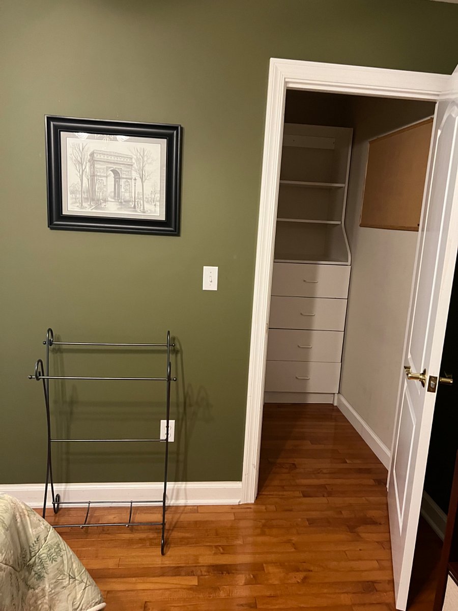 Walk-in closet and towel rack
