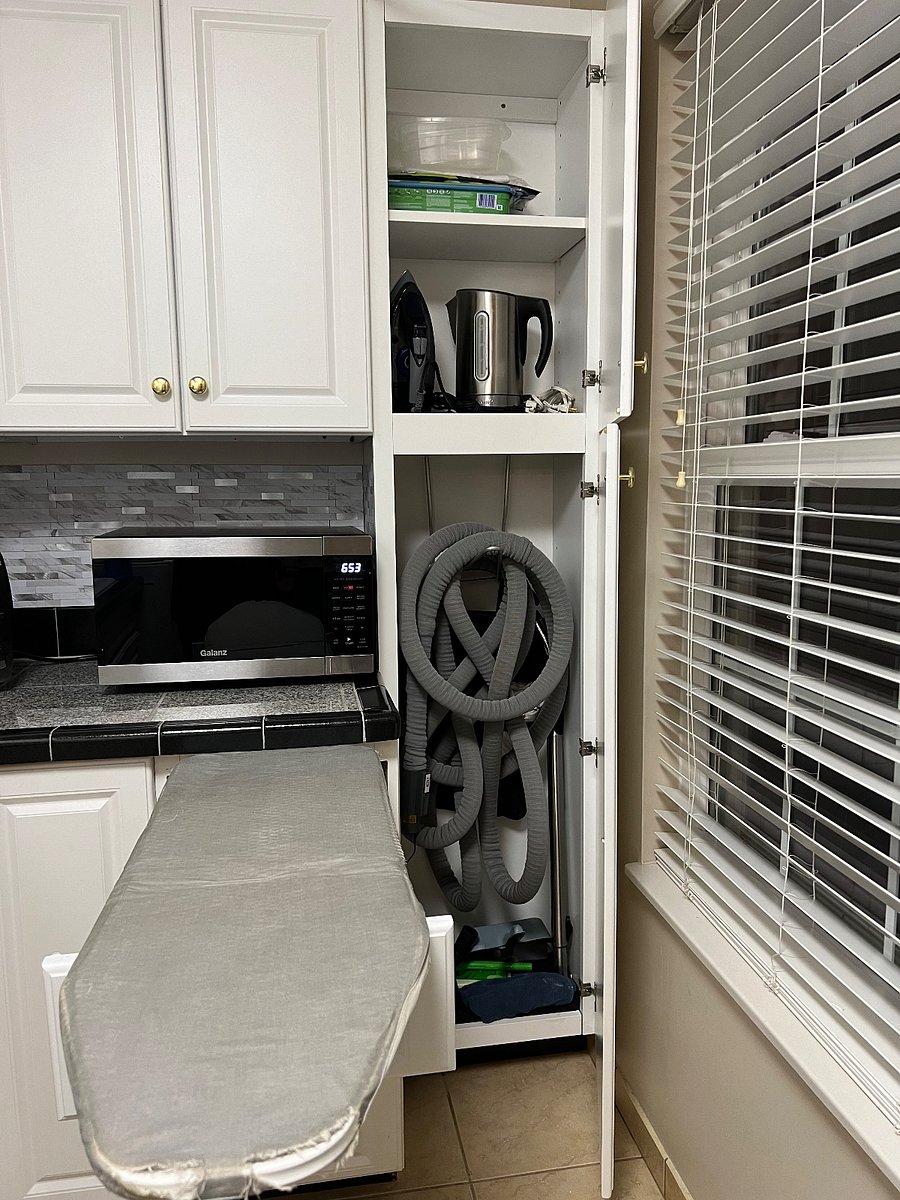 Convection microwave, central vacuum, iron and board