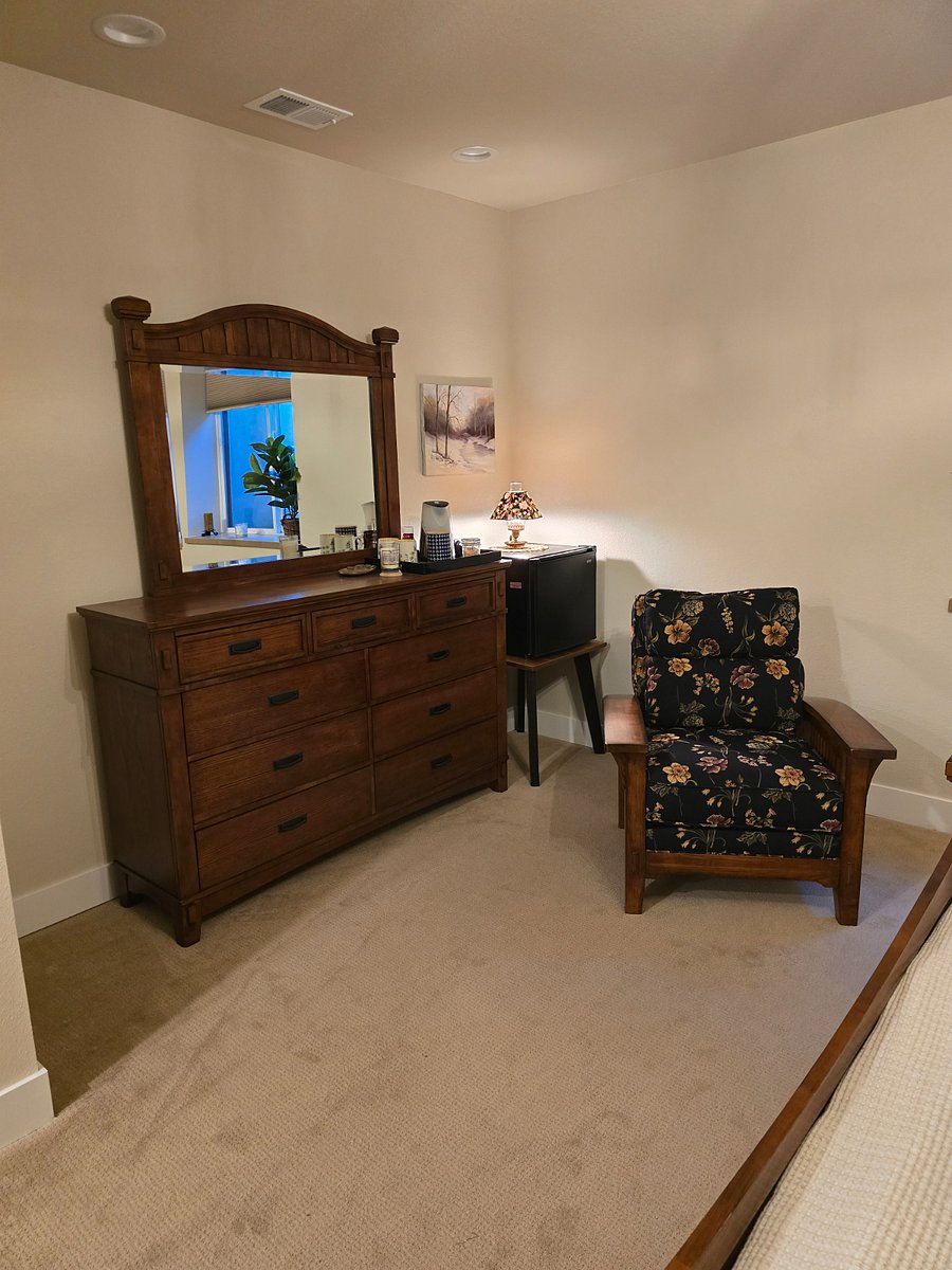 Dresser with ample storage and coffee bar and drink refrigerator