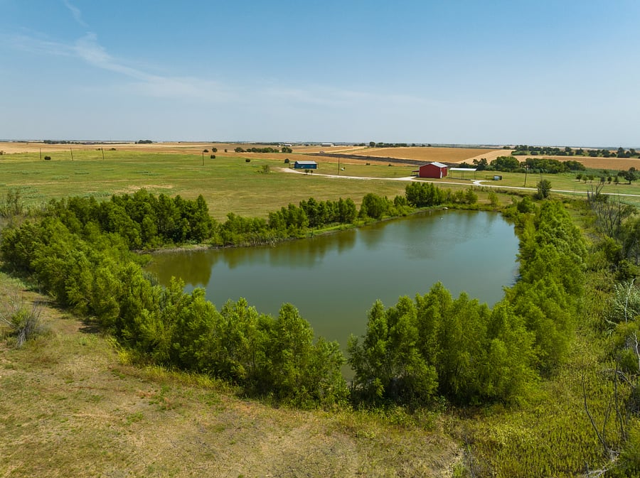 Small lake stocked with bass
