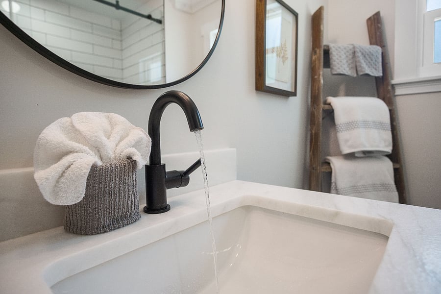 Secondary bath.  Big walk in shower. 