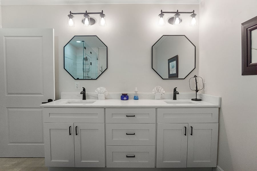 Primary bathroom, double sinks.