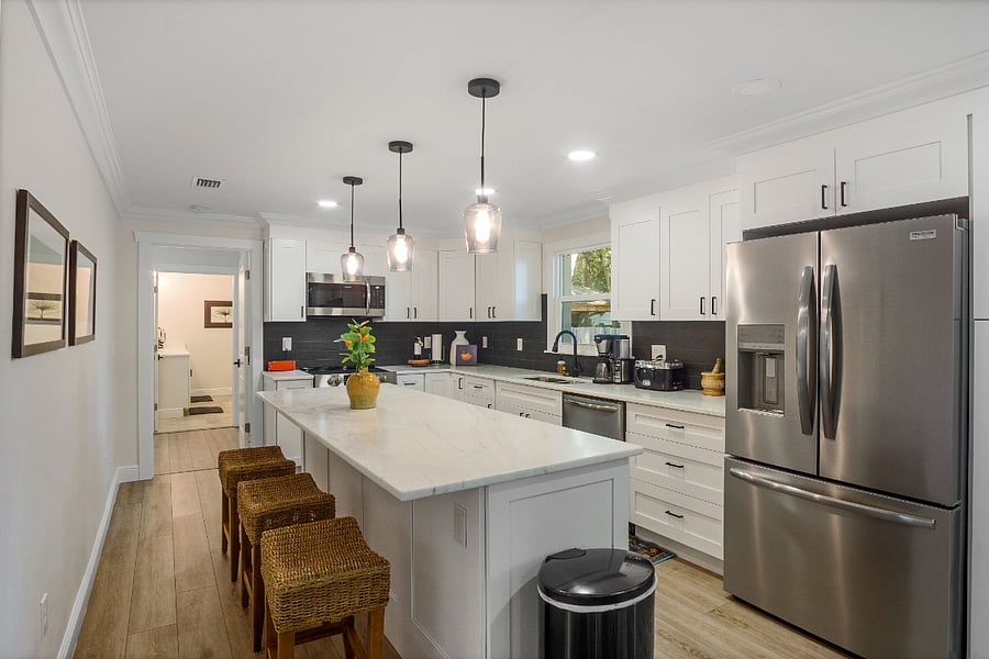 Open floor plan with huge kitchen island!