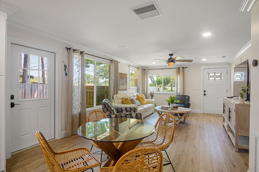 Tons of natural light and open floor plan. 
