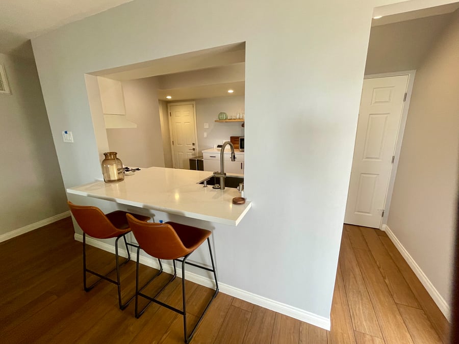 The fully stocked kitchen also has a walk-in pantry. Youll enjoy the use of a Keurig coffee maker, new blender, air fryer, and more!