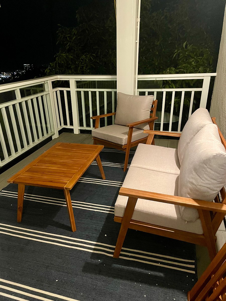 Even your private deck is newly furnished!