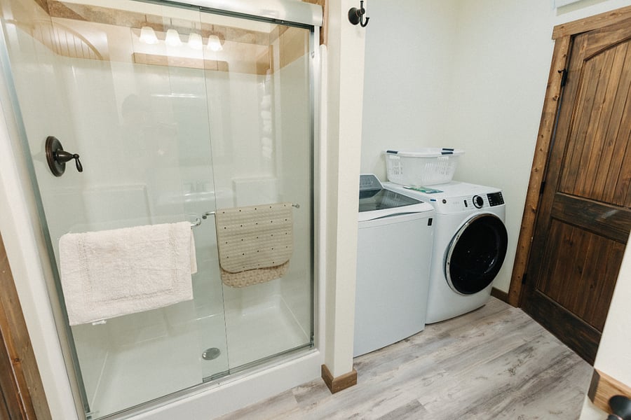 Private Bathroom with Spacious shower 4x3; large capacity washer and dryer
