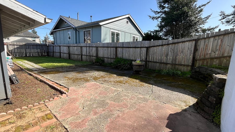 Downstairs fully fenced backyard 