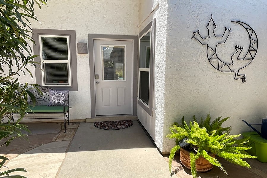 Front door in the courtyard
