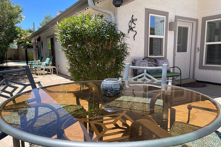 Dining area in the courtyard