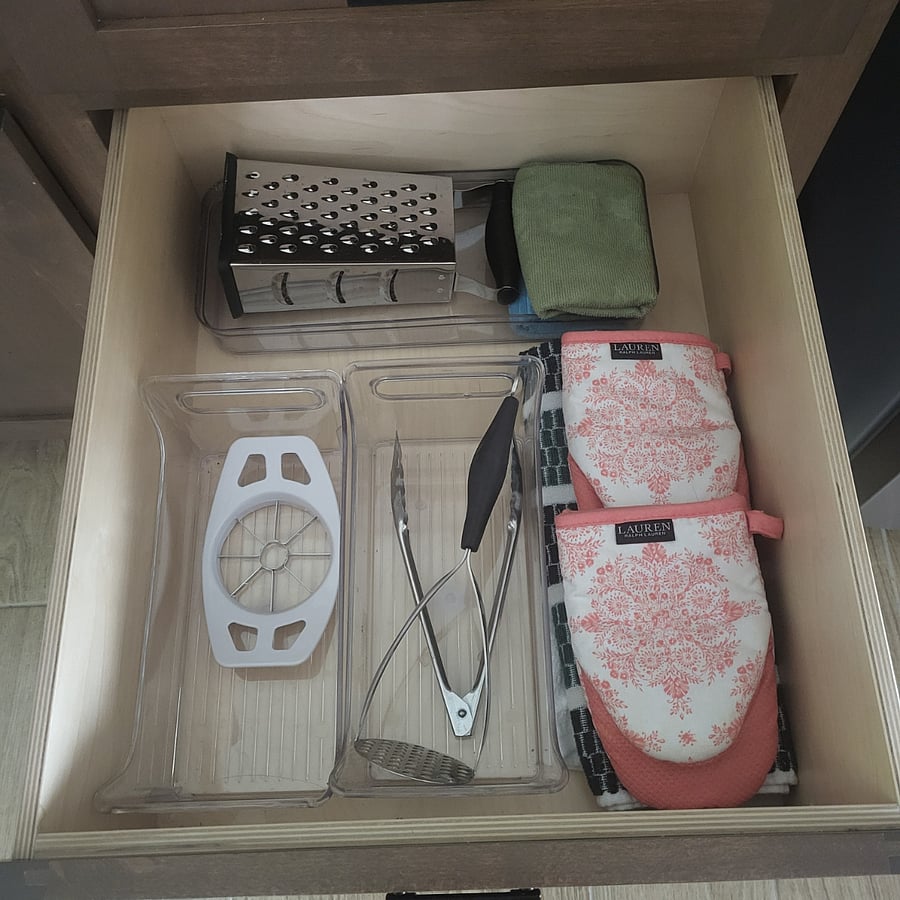 One of the kitchen ware drawers.