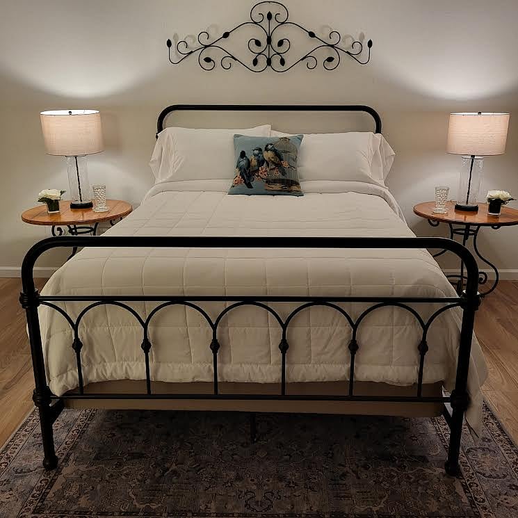 Main bedroom bed. I only use moisture wicking Bamboo sheets on both beds.