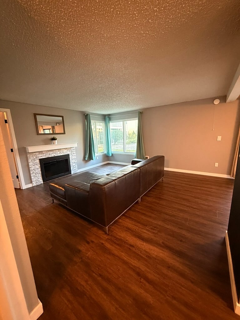 Living room with blackout curtains