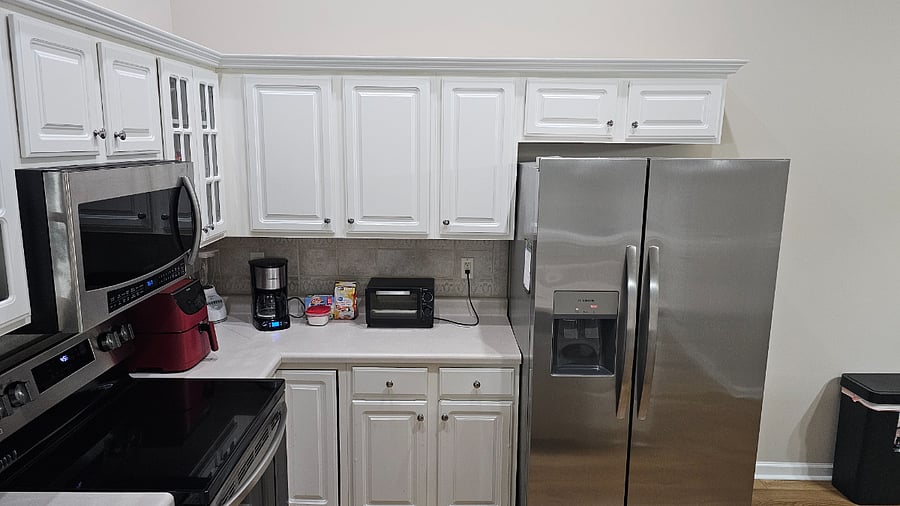 Refrigerator, toaster oven, coffee maker and blender
