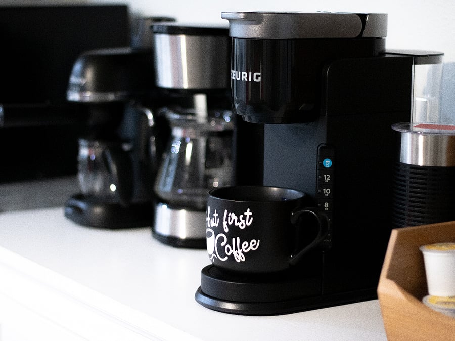 A well-equipped coffee station, ready to fuel your mornings with your favorite brew.