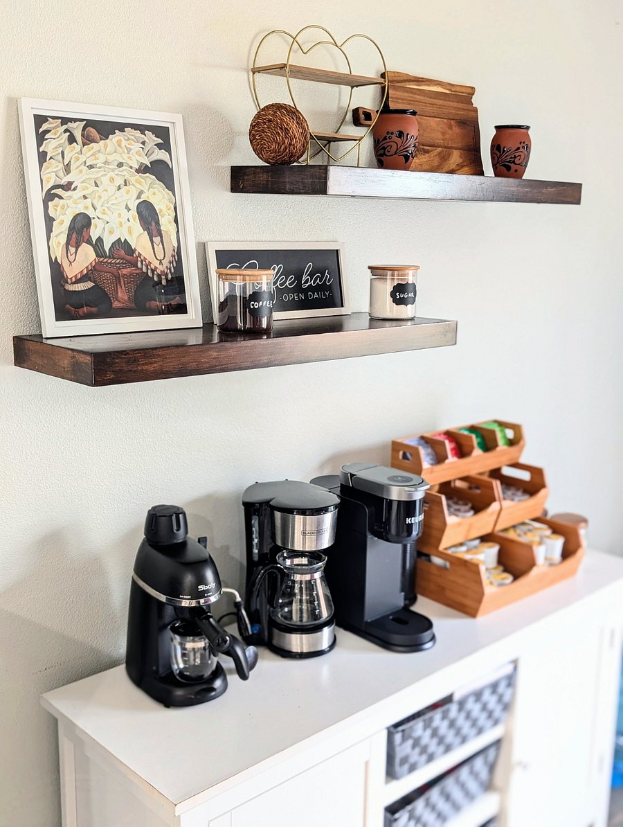 Your personal coffee haven! Enjoy a fully stocked coffee bar with multiple brewing options, a variety of teas, and all the essentials to start your day right.