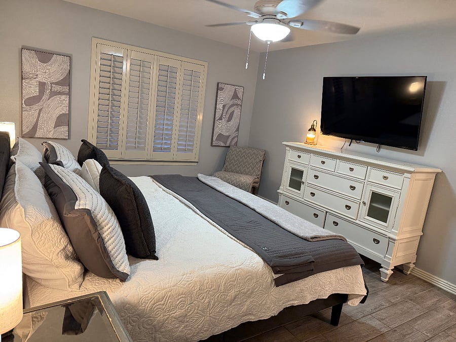 Master bedroom king size bed