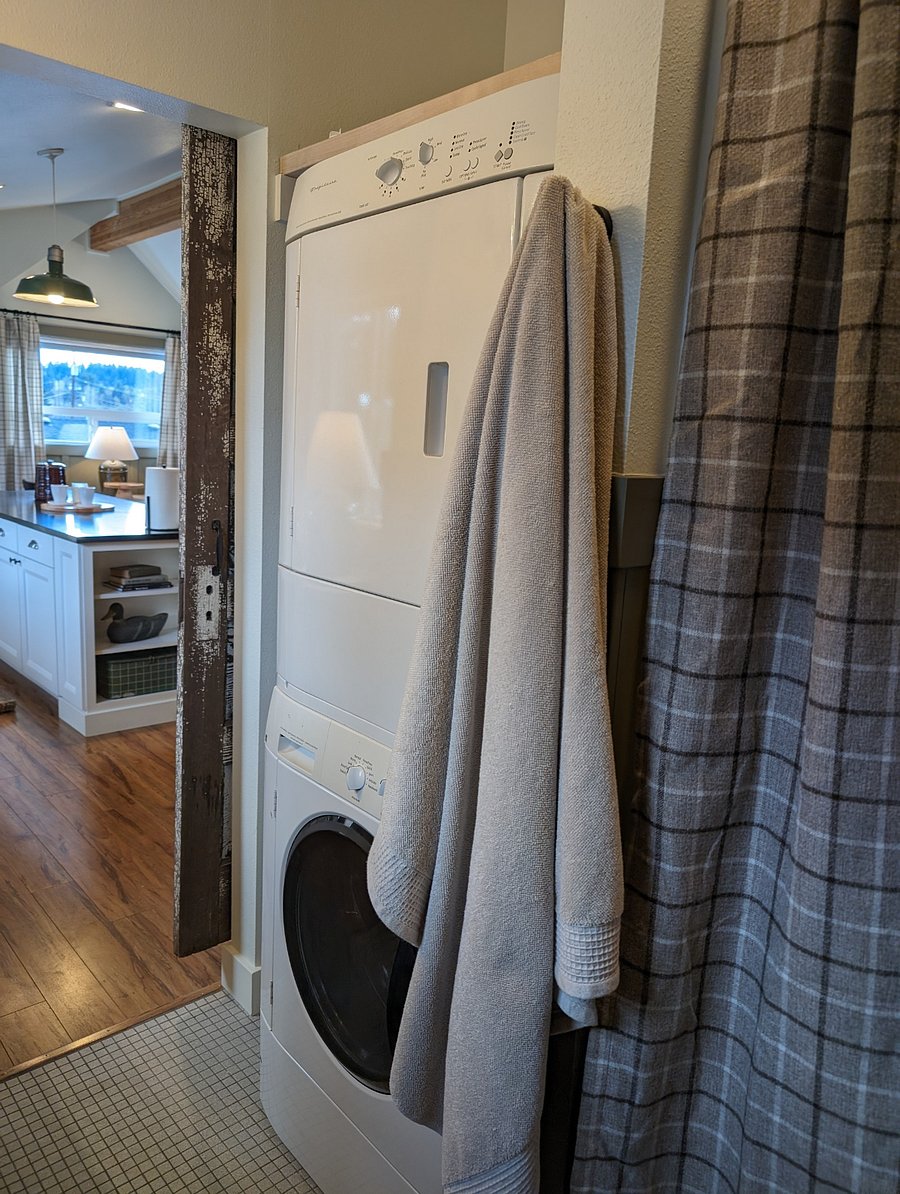 Stackable W/D in the bathroom