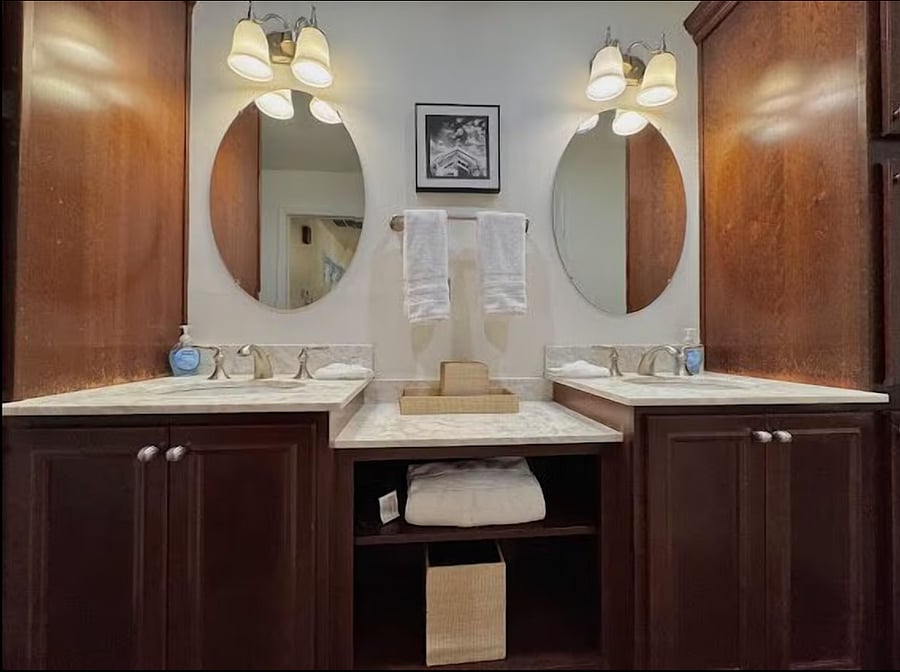 Modern updated master bathroom
