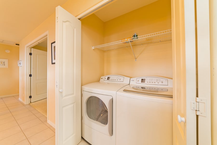 Laundry area with large capacity washer and dryer
