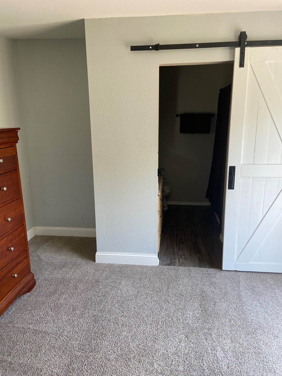 Entrance to master bathroom from the master bedroom.