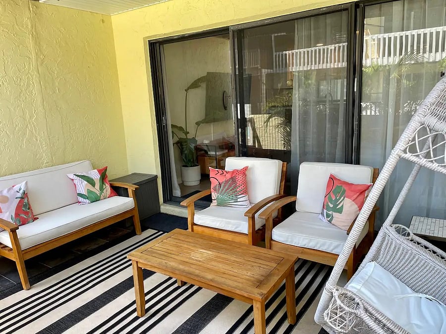 lanai steps from the living room and pool.