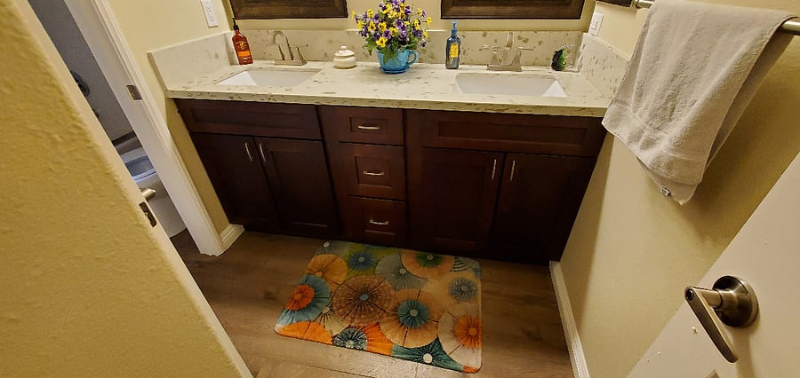 Private bath with two sinks