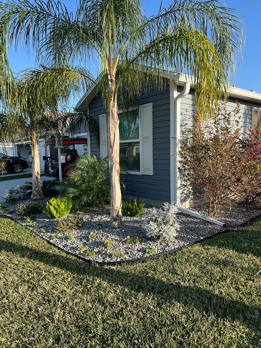 Flower beds provide color year-round.