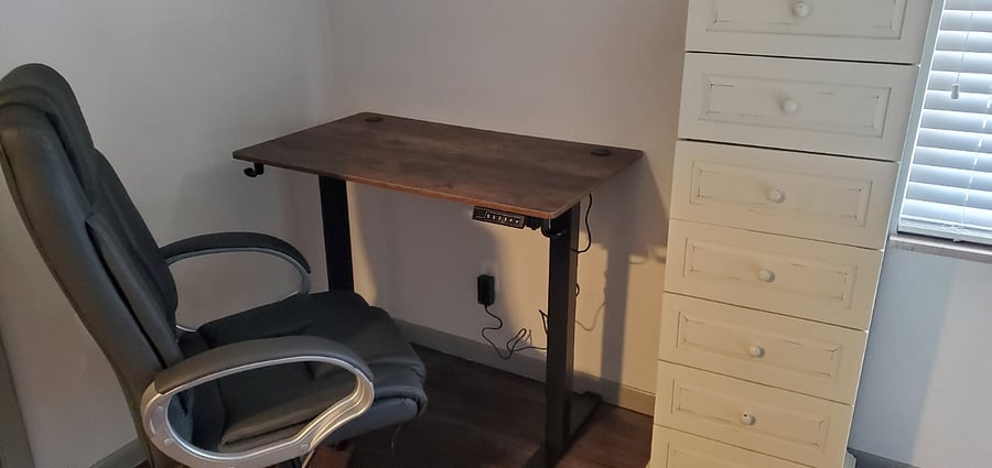 Adjustable sit/stand desk and dresser
