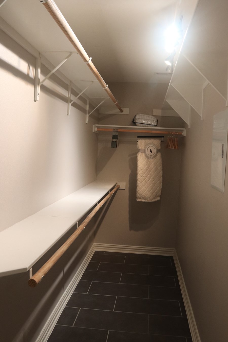 13ft long King Suite Closet.