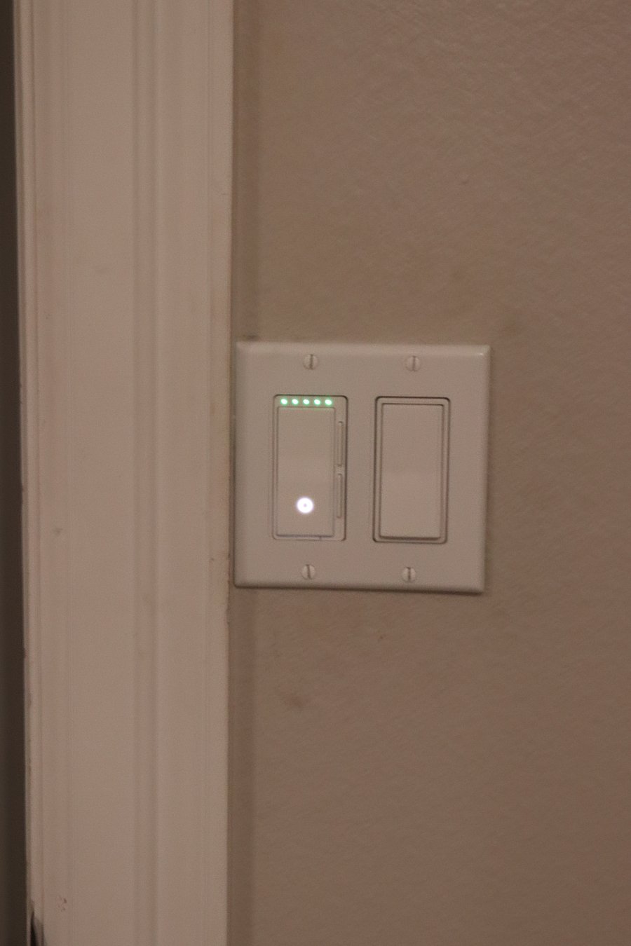 Dimmers for mood lighting in King Suite and living room.