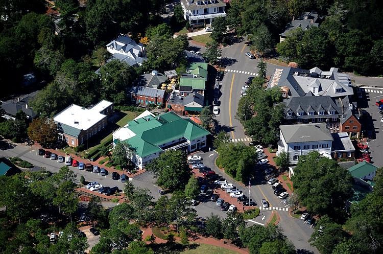 Areal view of downtown Pinehurst