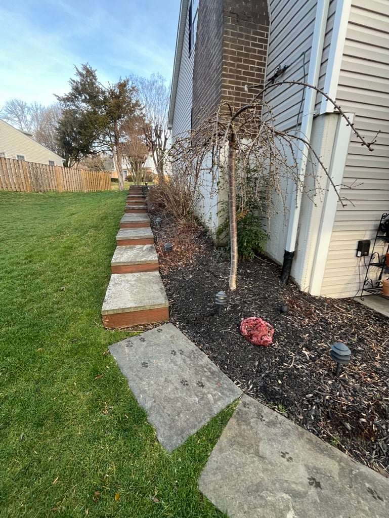 Private Exterior Lighted Pathway/Steps leading to Private Entrance of Apartment