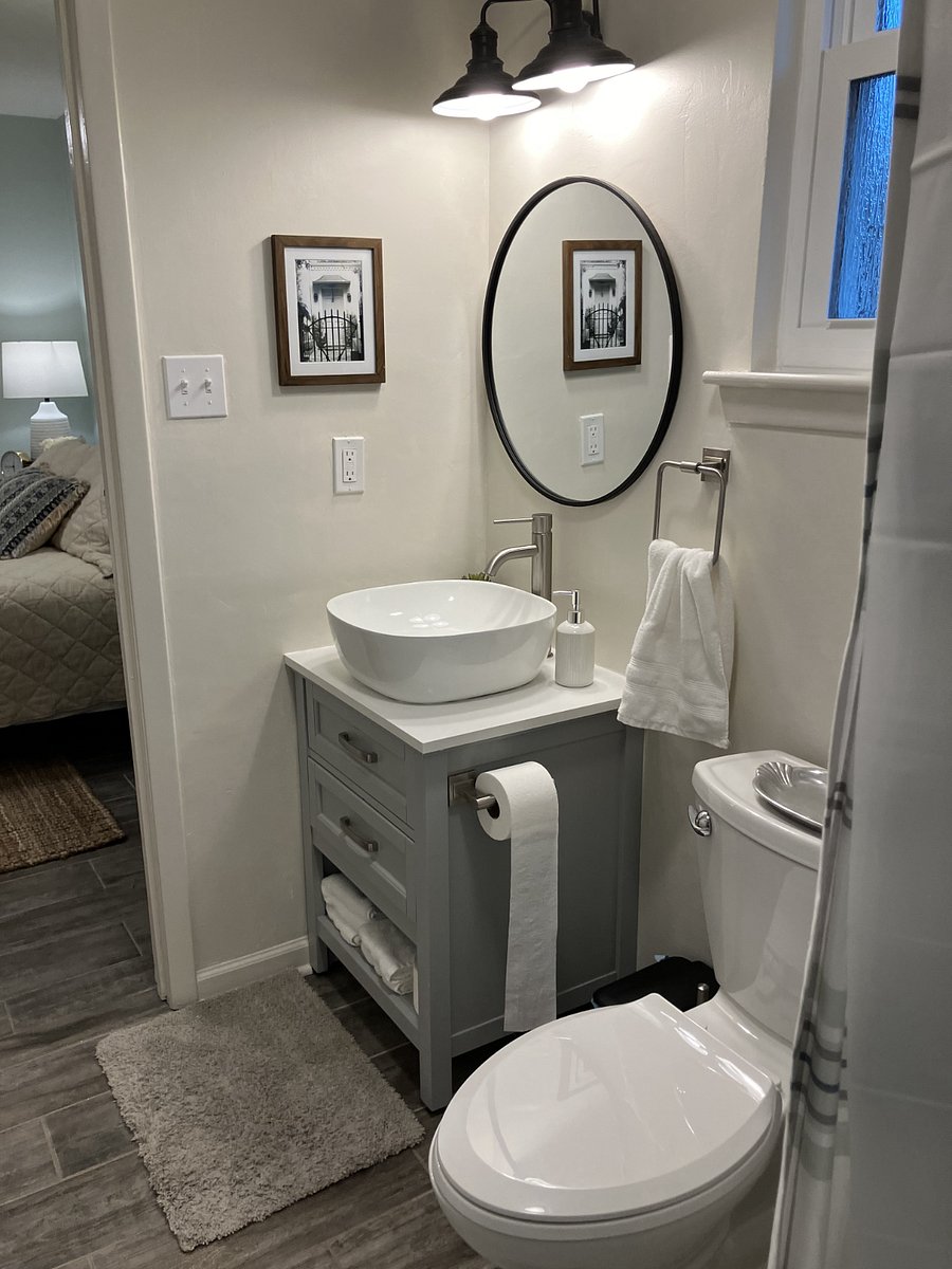 Well lighted bathroom.