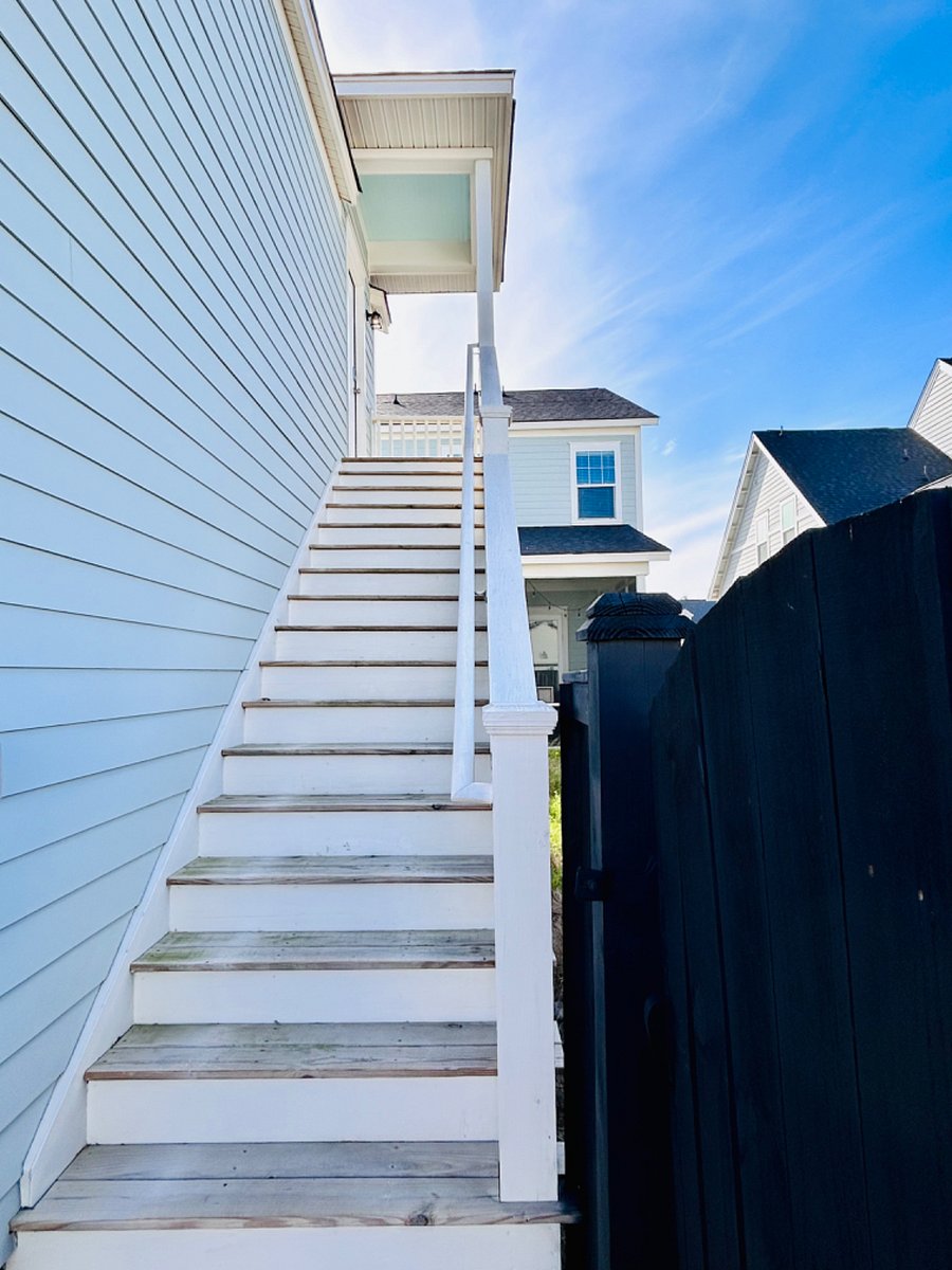 The main house backyard is fenced and separated from your entrance.