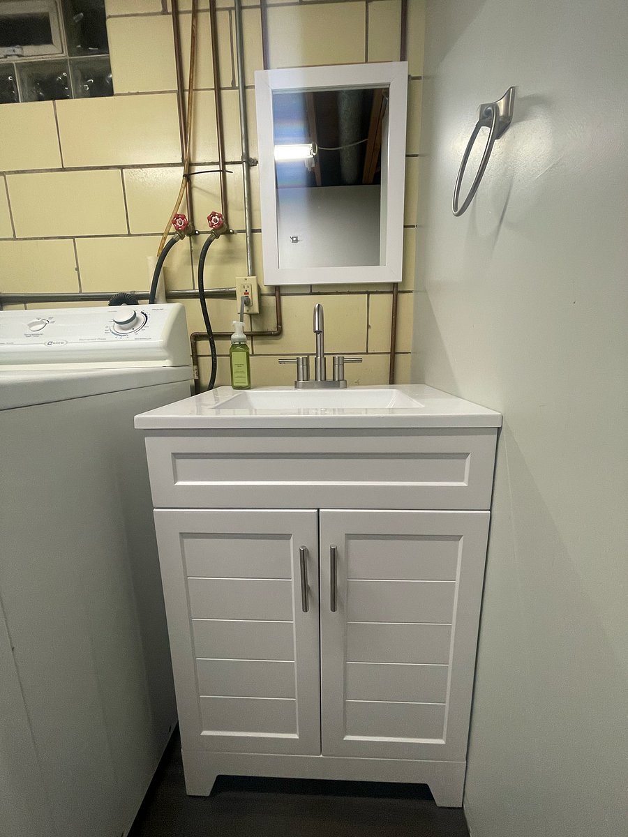 Double the indulgence, double the delight. Our second bathroom is a symphony of style and convenience on the lower level.