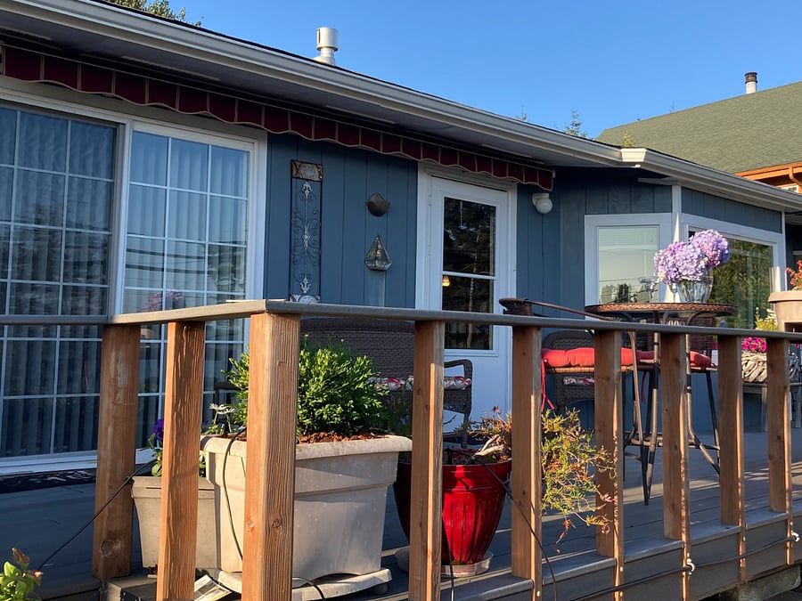 Front of house and deck