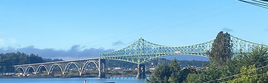 Deck view westward-McCullough Bridge