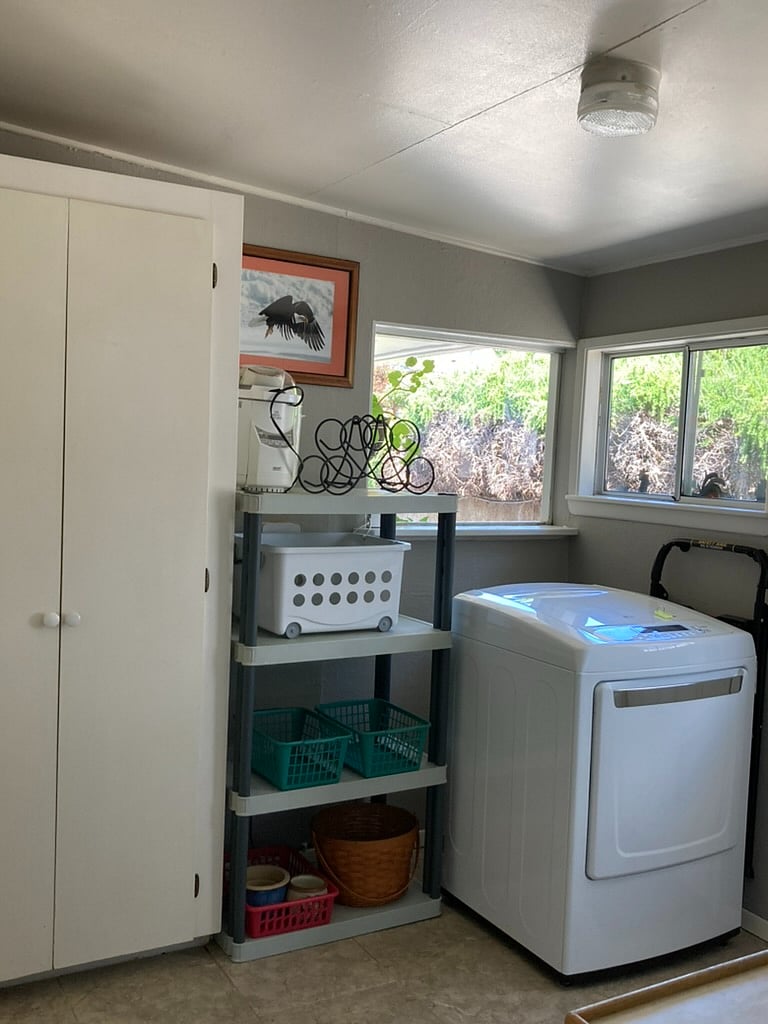 Laundry room-dryer and household tool storage cabinet