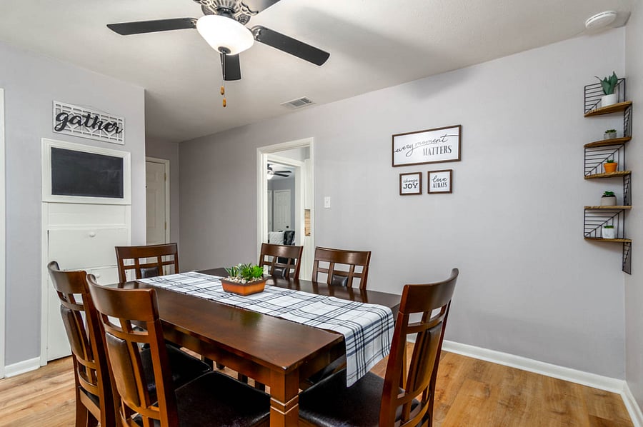 Dining area for six.