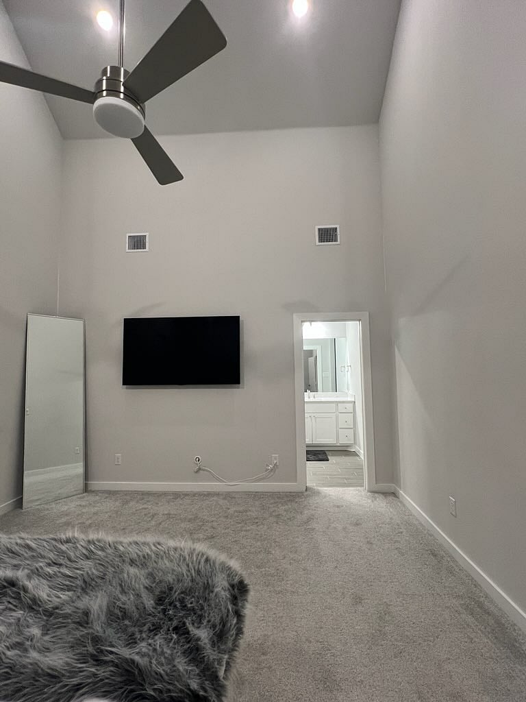 Primary suite, smart TV, large mirror, connected, private bathroom,