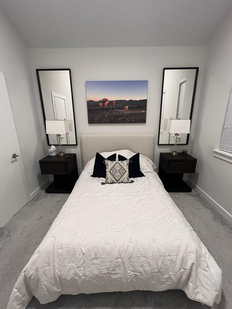 Second bedroom with connected bathroom.