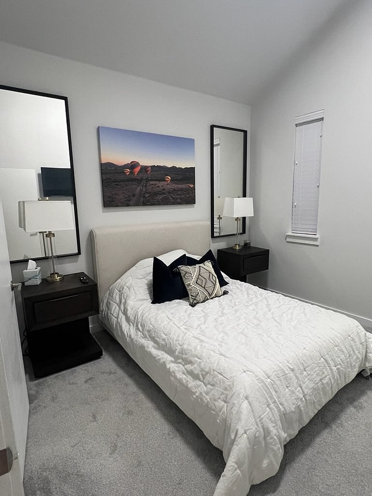 Another picture of the second bedroom with the connected bathroom.
