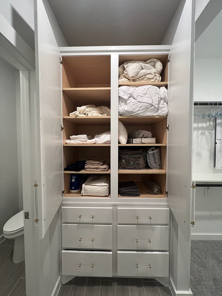 Extra linens in the closet in the Master Room.