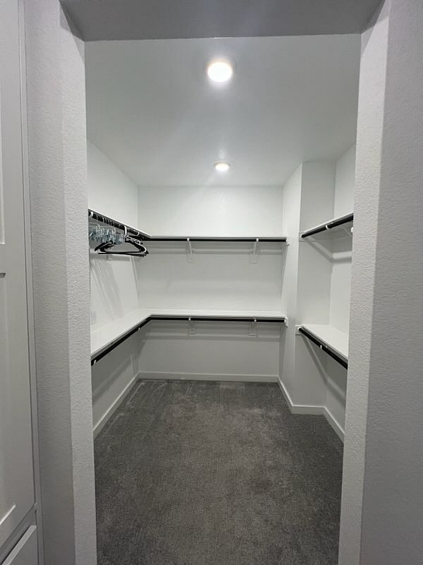 Primary suite walk-in closet space